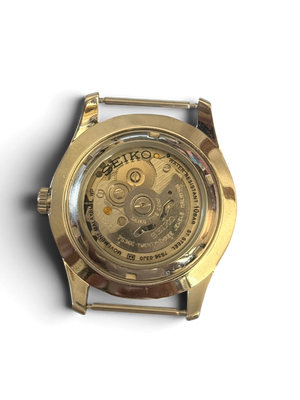 Display caseback of the Seiko 5 Sports SNZG15 marked 7S36-03J0 and Movement Malaysia